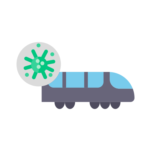 Coronavirus, covid, transport, virus transmission icon